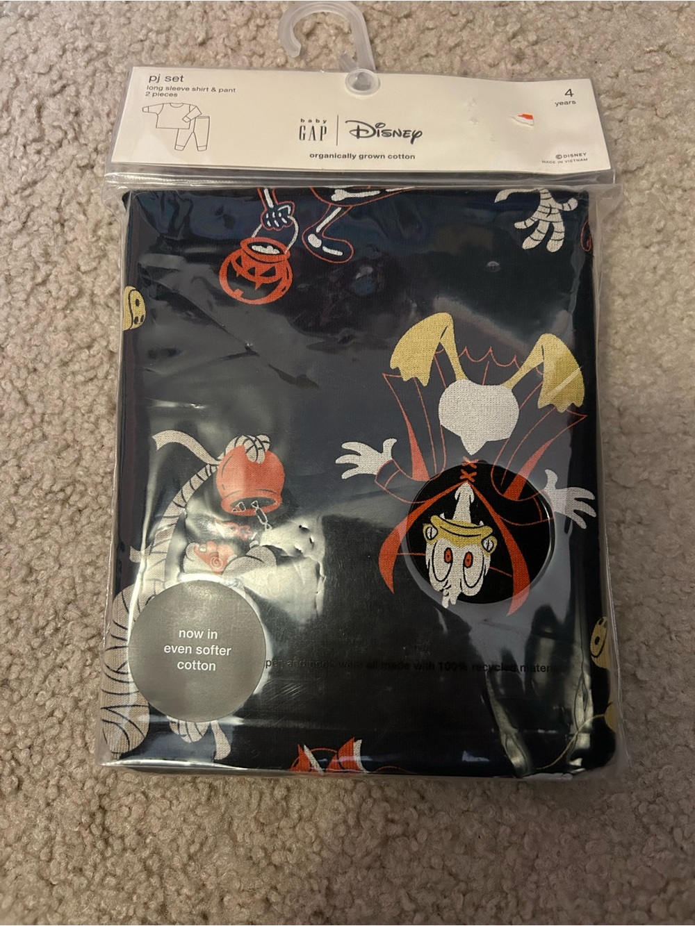 GAP Disney Kids Halloween Pajama Set Black Orange White Yellow